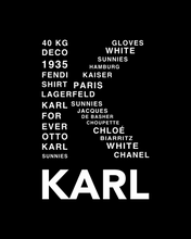Load image into Gallery viewer, K OF KARL WORDS  CLOUD  Black T-Shirt