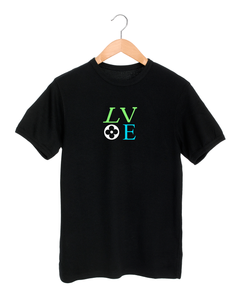 LOVE BLUE AND GREEN Black T-Shirt