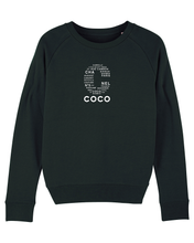 Load image into Gallery viewer, C OF COCO Words Cloud  Black Sweatshirt