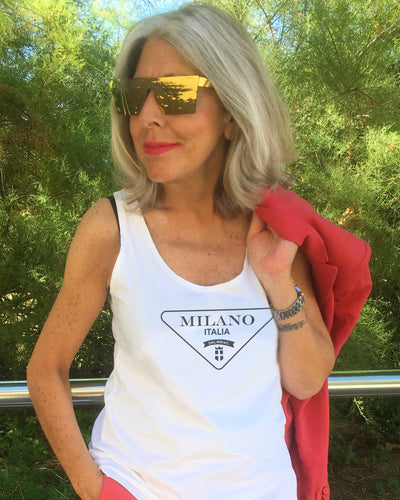 MILANO | ITALIA  Organic Tank Top White T-Shirt