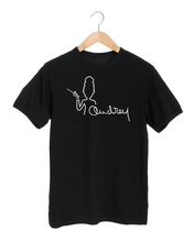 Load image into Gallery viewer, AUDREY HEPBURN SIGNATURE ONLY NAME Black T-Shirt