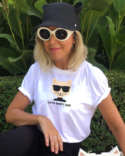 Load image into Gallery viewer, CATS DON'T ASK  White T-Shirt