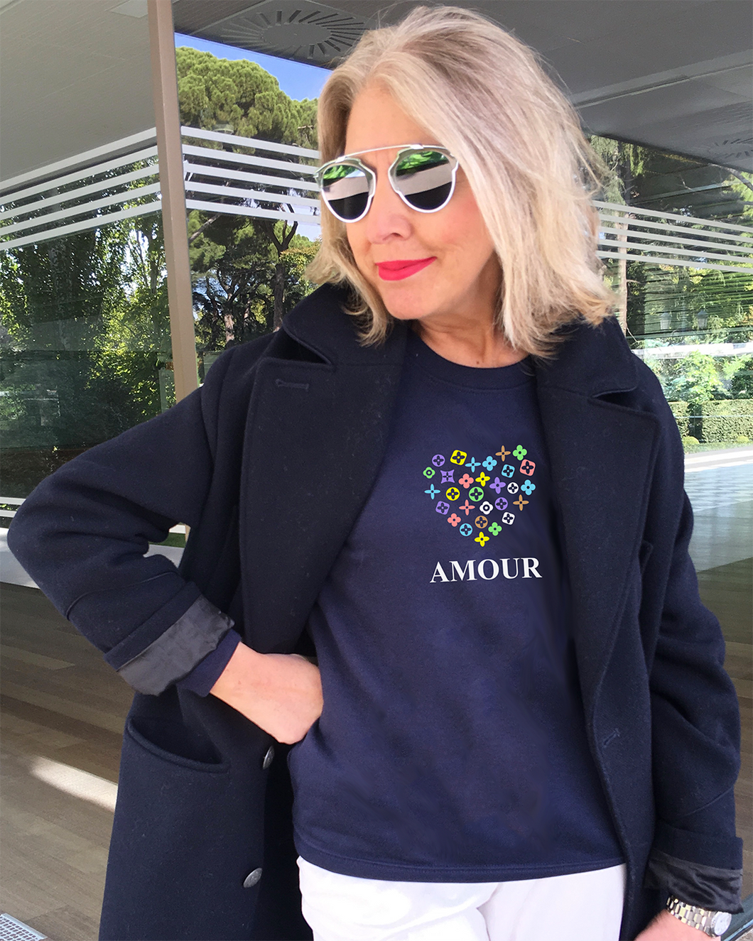 AMOUR Navy Blue Sweatshirt