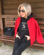 Load image into Gallery viewer, COCO chanel 5 STYLE CLUB Black Hoodie