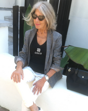 Load image into Gallery viewer, COCO CAMELLIA Organic V-Neck Black T-Shirt