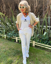 Load image into Gallery viewer, COCO CAMELLIA Organic V-Neck White T-Shirt