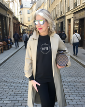 Load image into Gallery viewer, COCO CHANEL NUMBER FIVE-BLACK SWEATSHIRT