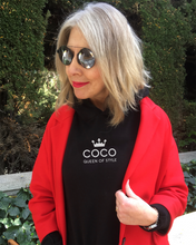 Load image into Gallery viewer, COCO, QUEEN OF STYLE Black Hoodie