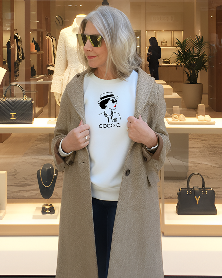 COCO CHANEL STYLE ICON  White Sweatshirt