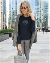 Load image into Gallery viewer, TRIBUTE TO DIOR CANNAGE PRINT Navy Blue Sweatshirt
