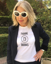 Load image into Gallery viewer, J'ADORE BOOKS White T-Shirt