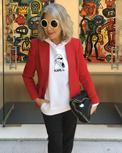 Load image into Gallery viewer, KARL LAGERFELD (THE THINKER) SILHOUETTE White Hoodie