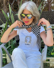 Load image into Gallery viewer, KATE MOSS CUBIST PORTRAIT Organic V-Neck White T-Shirt