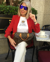 Load image into Gallery viewer, LE CAFÉ: WHERE TALK MATTERS White T-Shirt