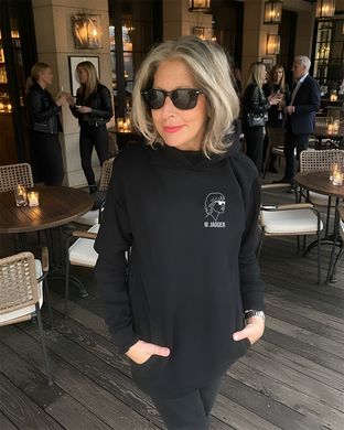 MICK JAGGER SILHOUETTE Black Hoodie Small Logo