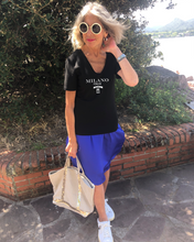 Load image into Gallery viewer, MILANO  | ITALIA NEW DESIGN Organic V-Neck Black T-Shirt