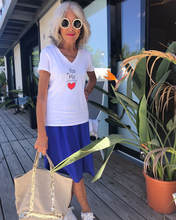 Load image into Gallery viewer, YOU + ME Organic V-Neck White T-Shirt