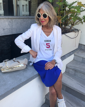 Load image into Gallery viewer, COCO 5 STYLE CLUB BORDEAUX EDITION Organic V-Neck White T-Shirt