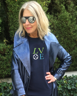 LOVE BLUE AND GREEN  Navy Blue Sweatshirt