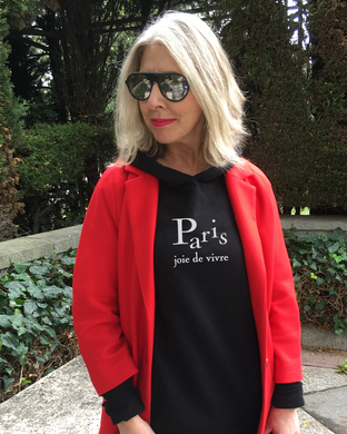 PARIS, JOIE DE VIVRE Black Hoodie