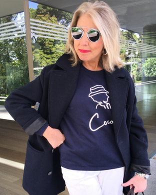 COCO ONLY NAME SIGNATURE Navy Blue Sweatshirt