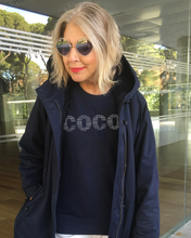 Load image into Gallery viewer, COCO WORDS CLOUD French Navy Sweatshirt