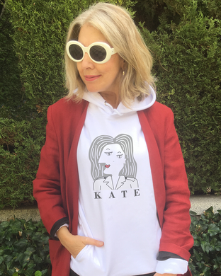 KATE MOSS CUBIST PORTRAIT White Hoodie