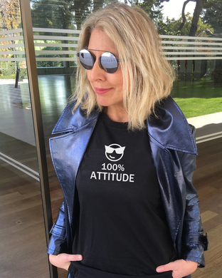 NEW 100% ATTITUDE Black T-Shirt