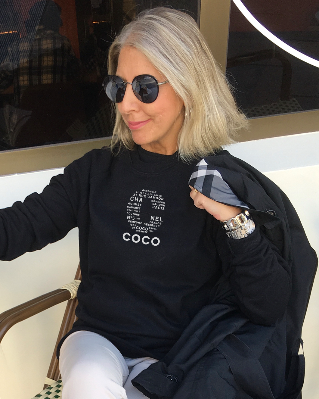 C OF COCO Words Cloud  Black Sweatshirt