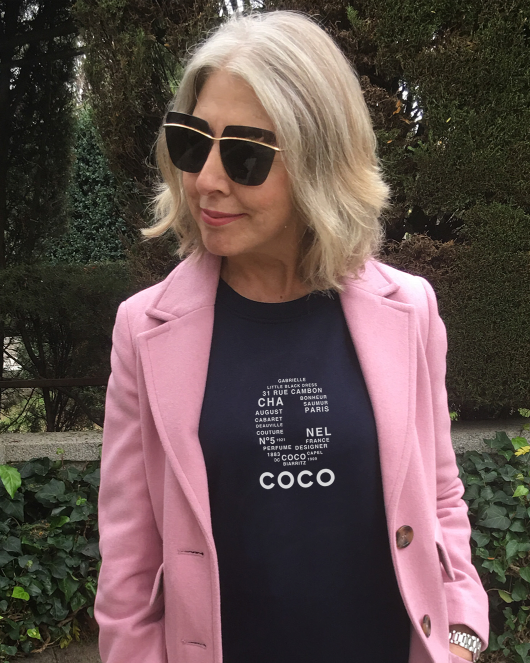 C OF COCO Words Cloud French Navy Sweatshirt