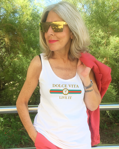 DOLCE VITA  Organic Tank Top White T-Shirt