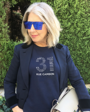 31 RUE CAMBON WORDS CLOUD Navy Blue Sweatshirt