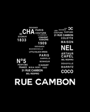 Load image into Gallery viewer, 31 RUE CAMBON WORDS CLOUD Black T-Shirt