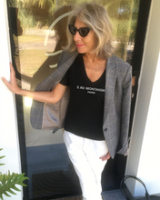 Load image into Gallery viewer, 5 AV. MONTAIGNE PARIS Organic V-Neck Black T-Shirt