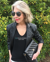 Load image into Gallery viewer, 727 FIFTH AVENUE NEW YORK Black V-Neck
