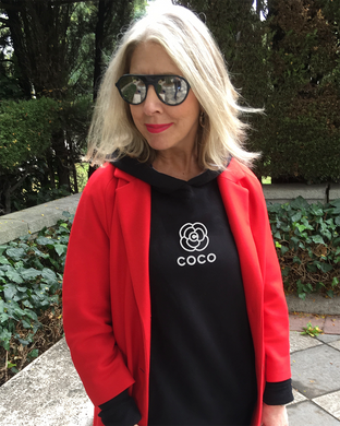 COCO CAMELLIA Black Hoodie