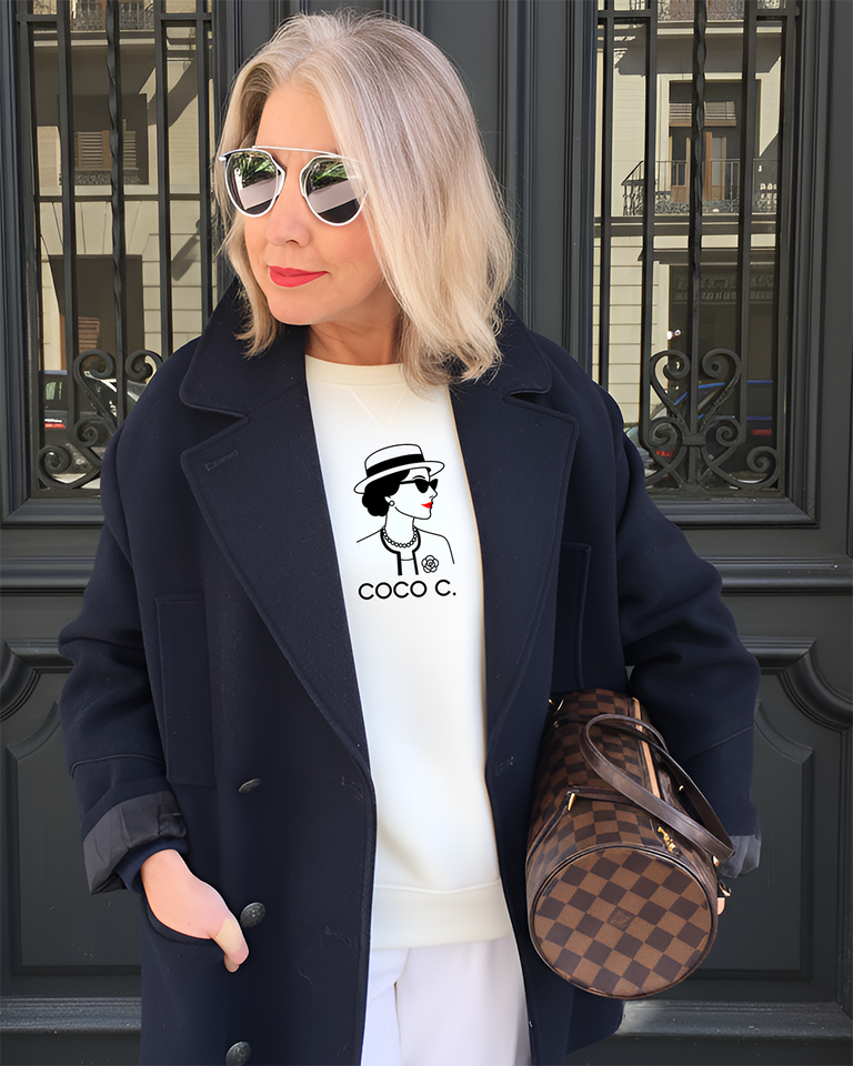 COCO CHANEL STYLE ICON  White Sweatshirt