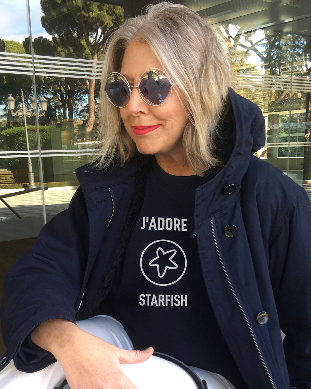 J'ADORE STARFISH Navy Blue Sweatshirt