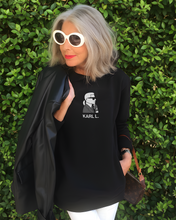 Load image into Gallery viewer, KARL LAGERFELD (THE THINKER) SILHOUETTE Black Hoodie