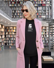 Load image into Gallery viewer, KARL LAGERFELD (THE THINKER) SILHOUETTE Black T-Shirt