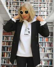 Load image into Gallery viewer, KARL LAGERFELD (THE THINKER) SILHOUETTE White Hoodie