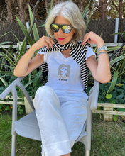 Load image into Gallery viewer, KATE MOSS CUBIST PORTRAIT Organic V-Neck White T-Shirt