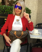 Load image into Gallery viewer, LE CAFÉ: WHERE TALK MATTERS White T-Shirt