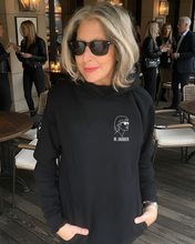 Load image into Gallery viewer, MICK JAGGER SILHOUETTE Black Hoodie Small Logo