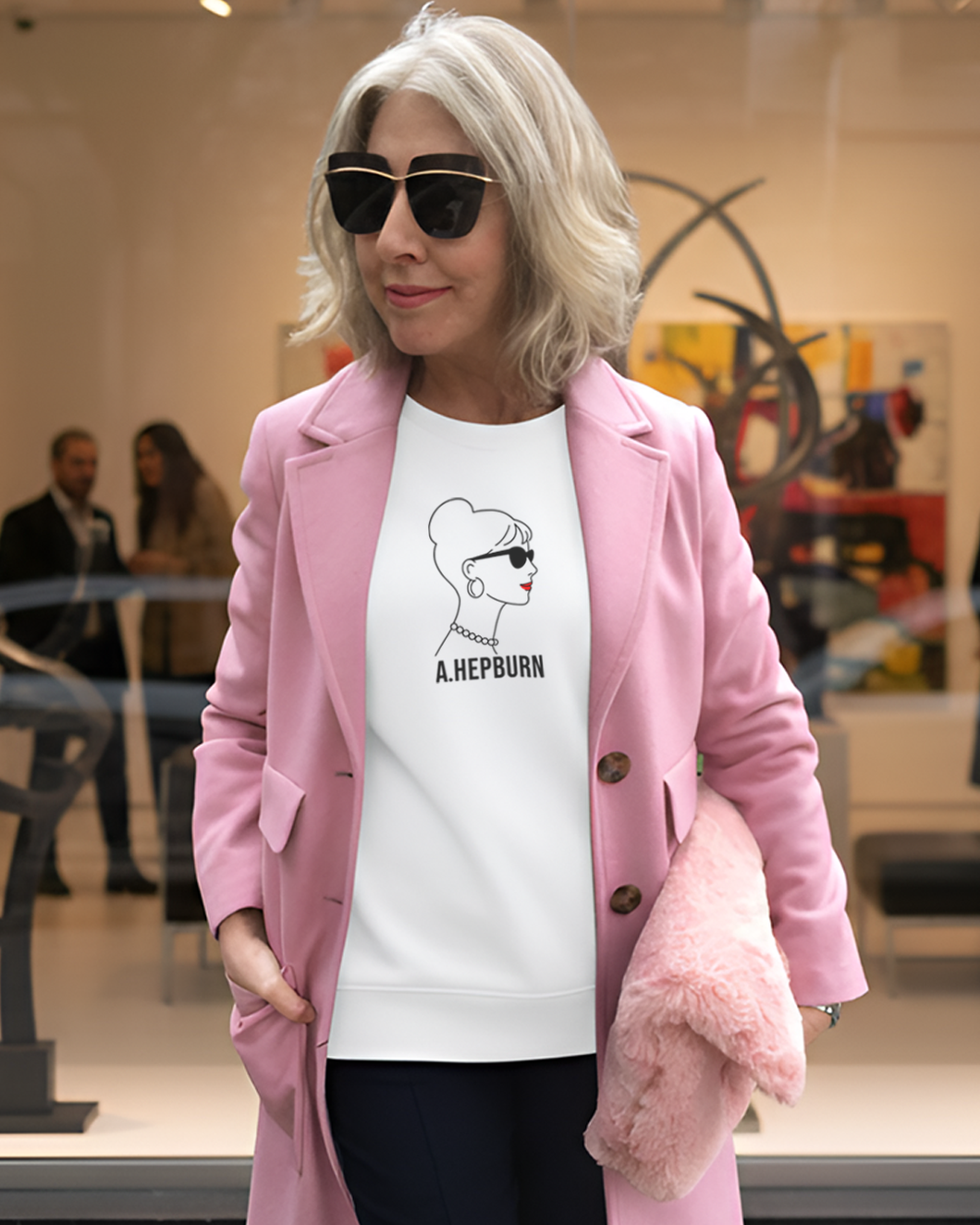 AUDREY HEPBURN SILHOUETTE White Sweatshirt