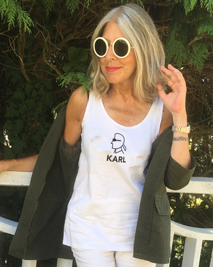 KARL SILHOUETTE Tank Top White T-Shirt