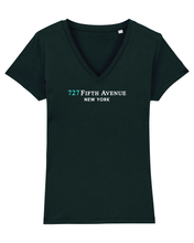 Load image into Gallery viewer, 727 FIFTH AVENUE NEW YORK Black V-Neck