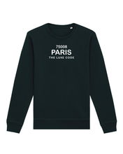 Load image into Gallery viewer, 75008 PARIS, THE LUXE CODE Black Sweatshirt