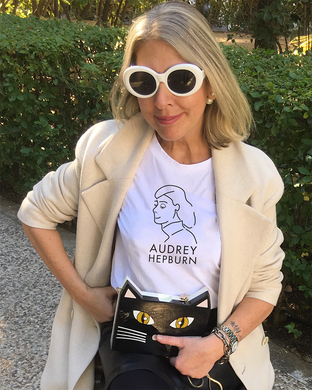 AUDREY HEPBURN SILHOUETE  White T-Shirt