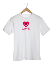 Load image into Gallery viewer, LOVE in BORDEAUX and CARMINE White T-Shirt